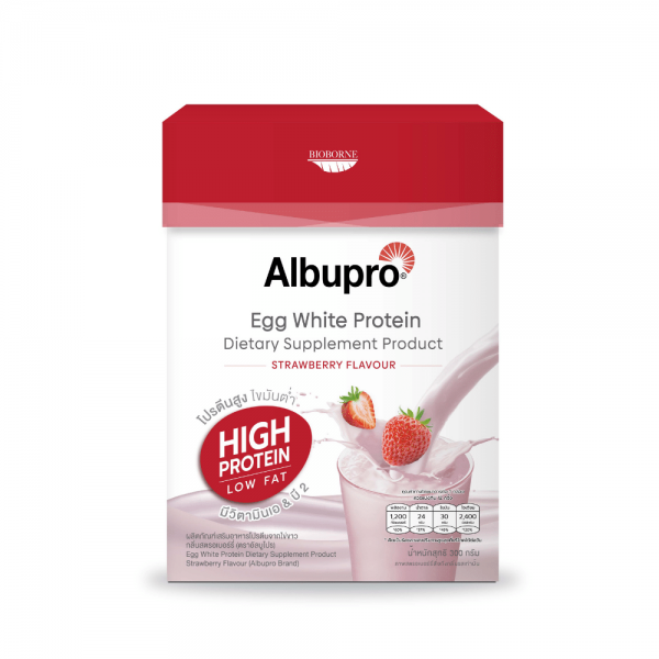 Albupro Egg White Protein Supplement Strawberry Flavoured 25 g x 12 sachets