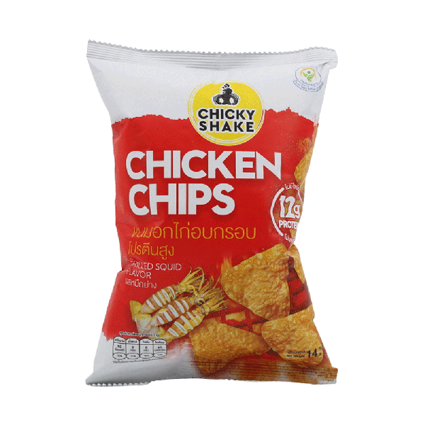 High Protein Baked Chicken Breast Chips in Grilled Squid Flavoured 14 g