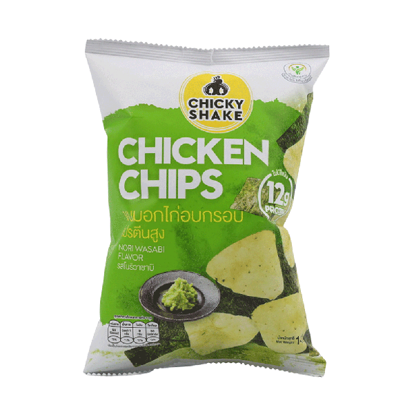 High Protein Baked Chicken Breast Chips in Nori Wasabi Flavoured 14 g