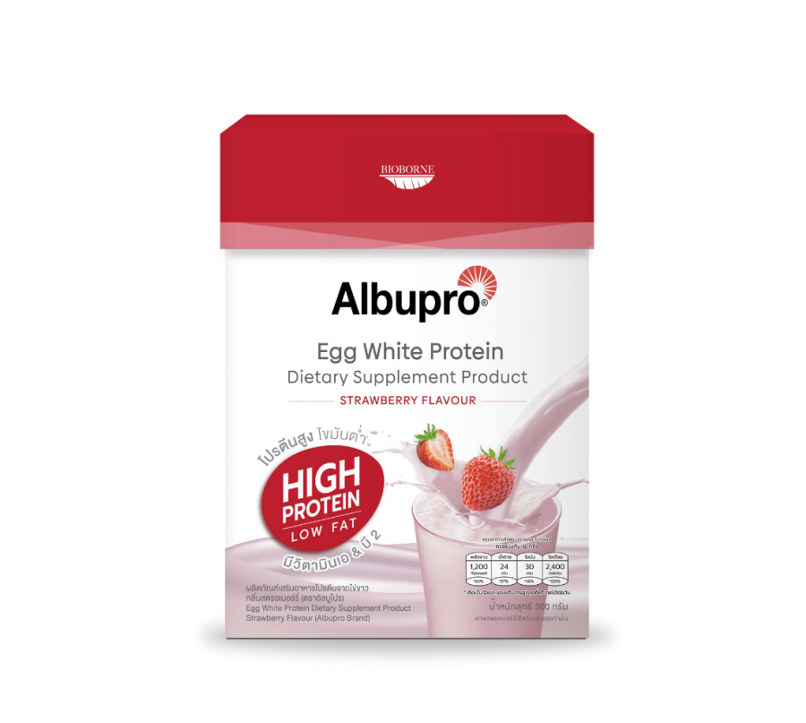 Albupro Strawberry Flavor Egg White Protein Supplement 350 g Lemon