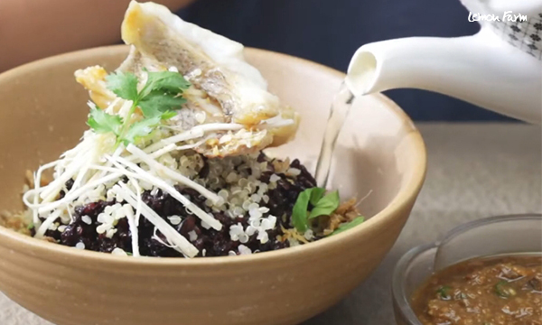 🐟ข้าวต้มแห้งปลากระพงแดง