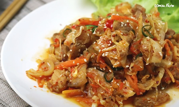 🐷หมูหลุมผัดกิมจิอินทรีย์