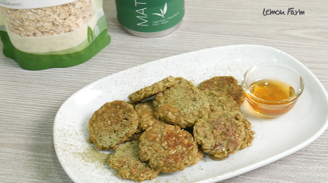 🌾แพนเค้กข้าวโอ๊ตมัทฉะ